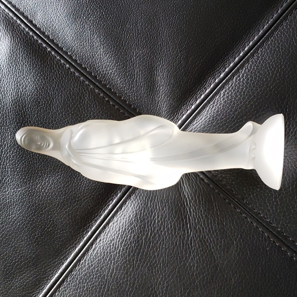 Vintage Fostoria Frosted Virginia Mary statue